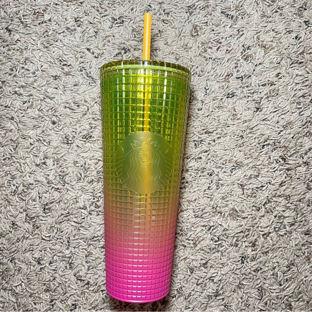 Starbucks 2022 Summer Ombré green/pink Venti 24oz Tumbler.